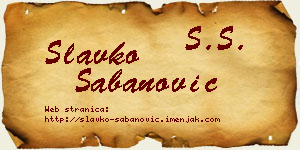 Slavko Šabanović vizit kartica